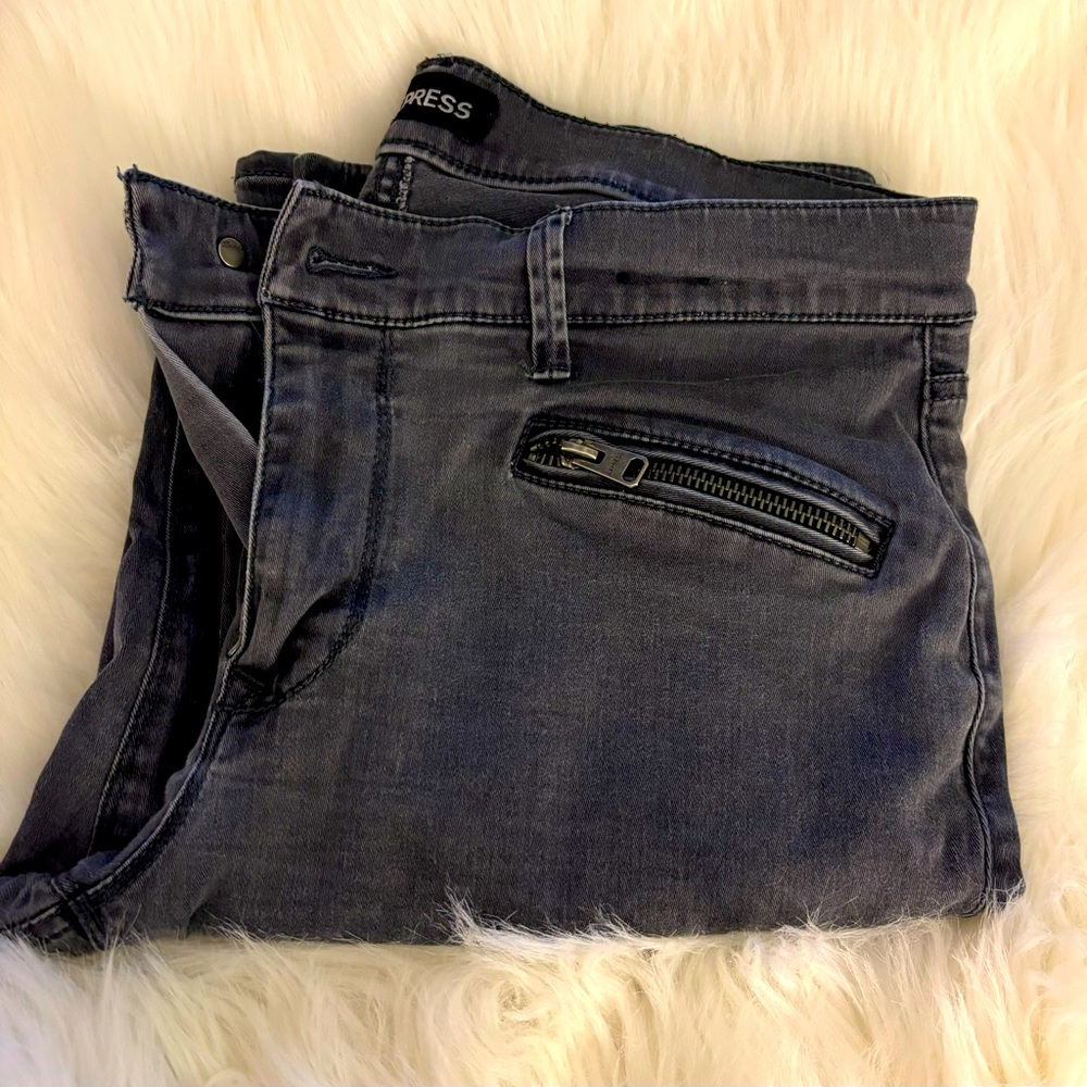 Express Women's Charcoal High Rise Jeans